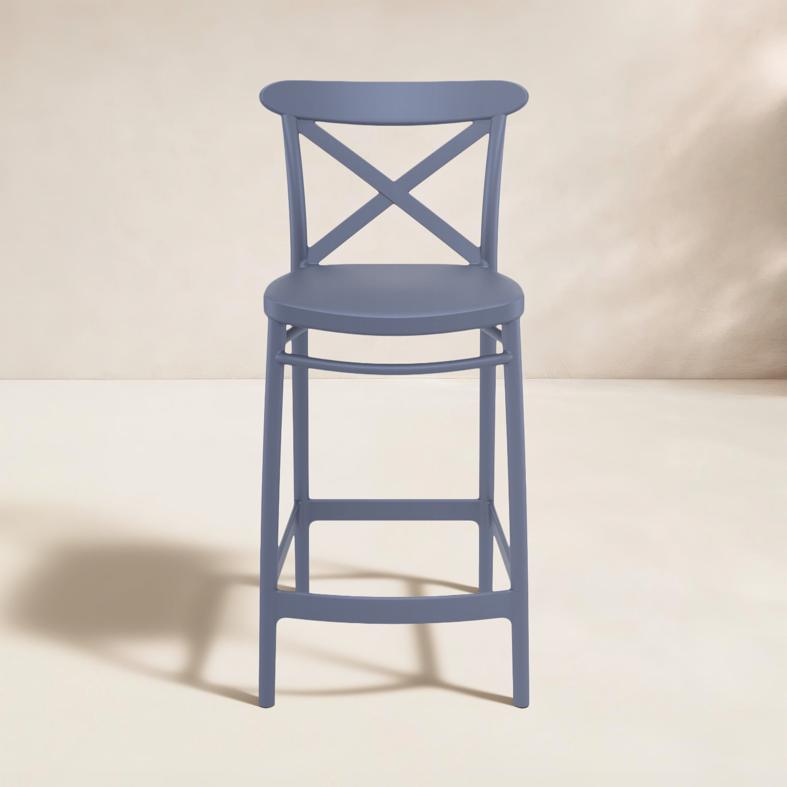 Bijou Outdoor Bar Stool, Dark Gray, Counter Stool (25.6" Seat Height)