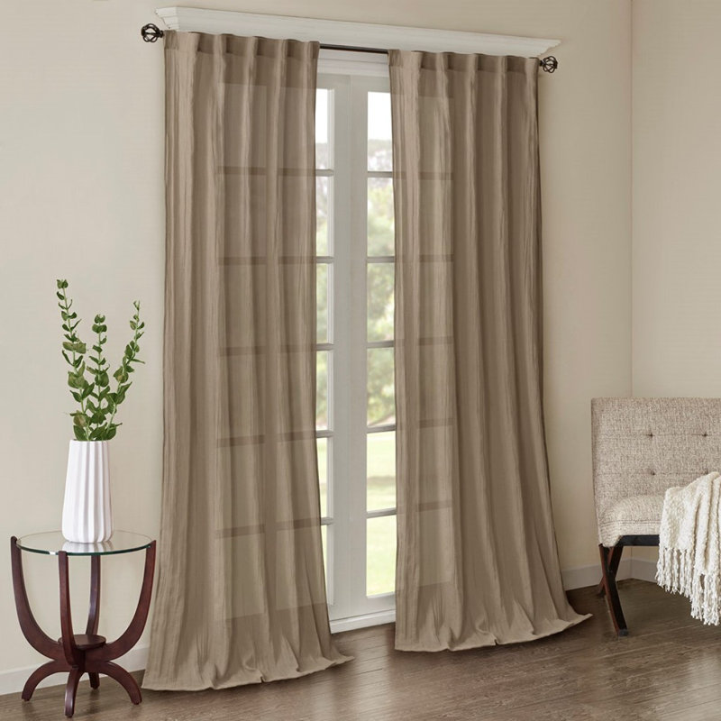 Paire de rideaux unis (2 pièces), Taupe, L 42,09 po x L 95,09 po