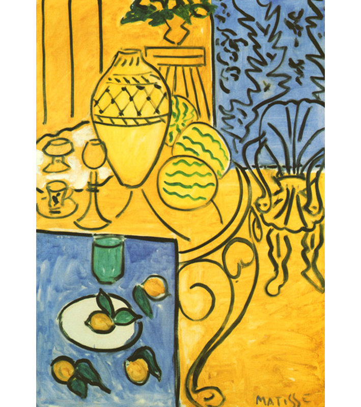 Interior in Yellow and Blue, 1946, 48" H x 34" W