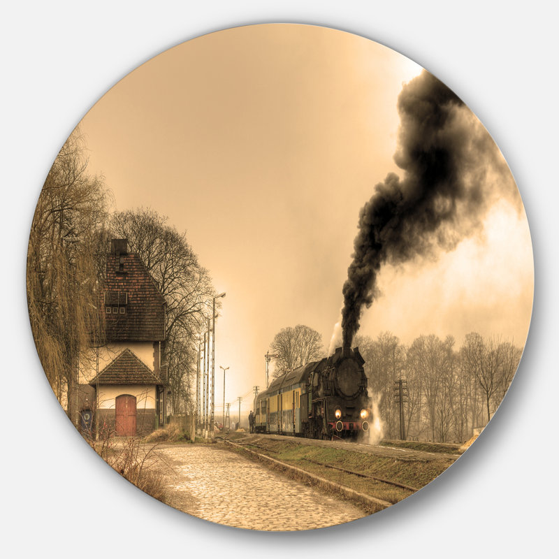 «Retro Steam Train», photographie, H 11 po x l 11 po x P 1 po, Métal