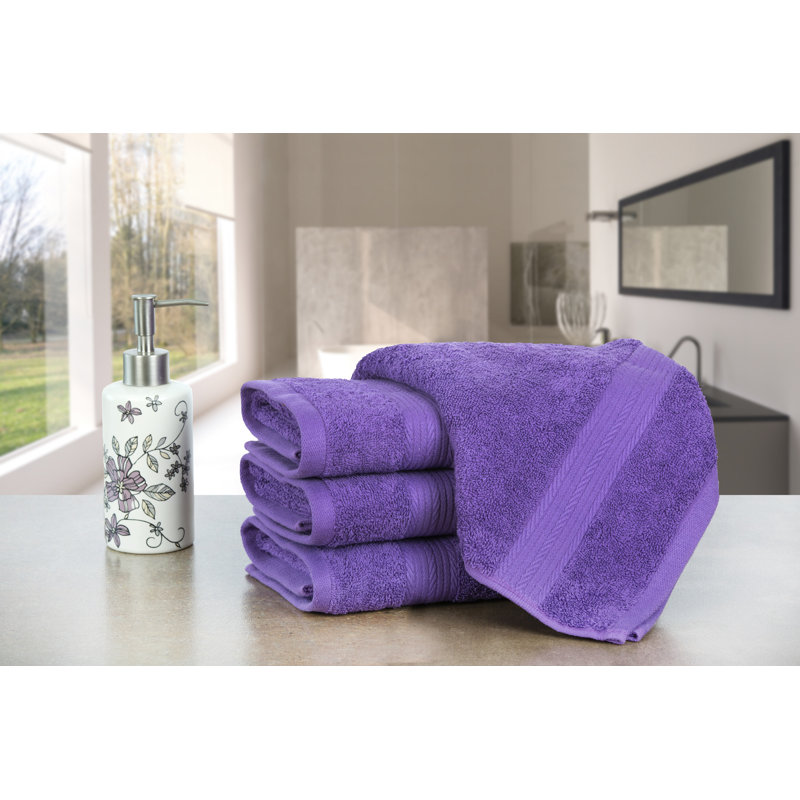 100% Cotton Hand Towels, Purple