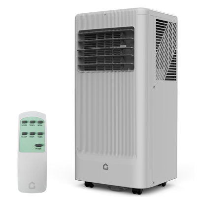 Portable Air Conditioner 10,000 & 7,000 BTU – 3-in-1 AC Unit with Dehumidifier, 2 Fan Speeds, Window Kit, Remote, 24H Timer – Black Control Panel