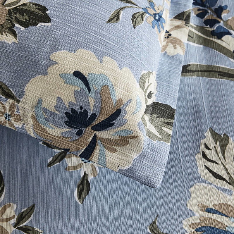 Édredon très grand 7 pièces avec imprimé floral rétro, texture, design réversible, entretien facile 7 pièces et côtés rayés, confort comme un nuage