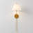 1-light Gold Wall Sconce with Opal Ribbed Glass Shade