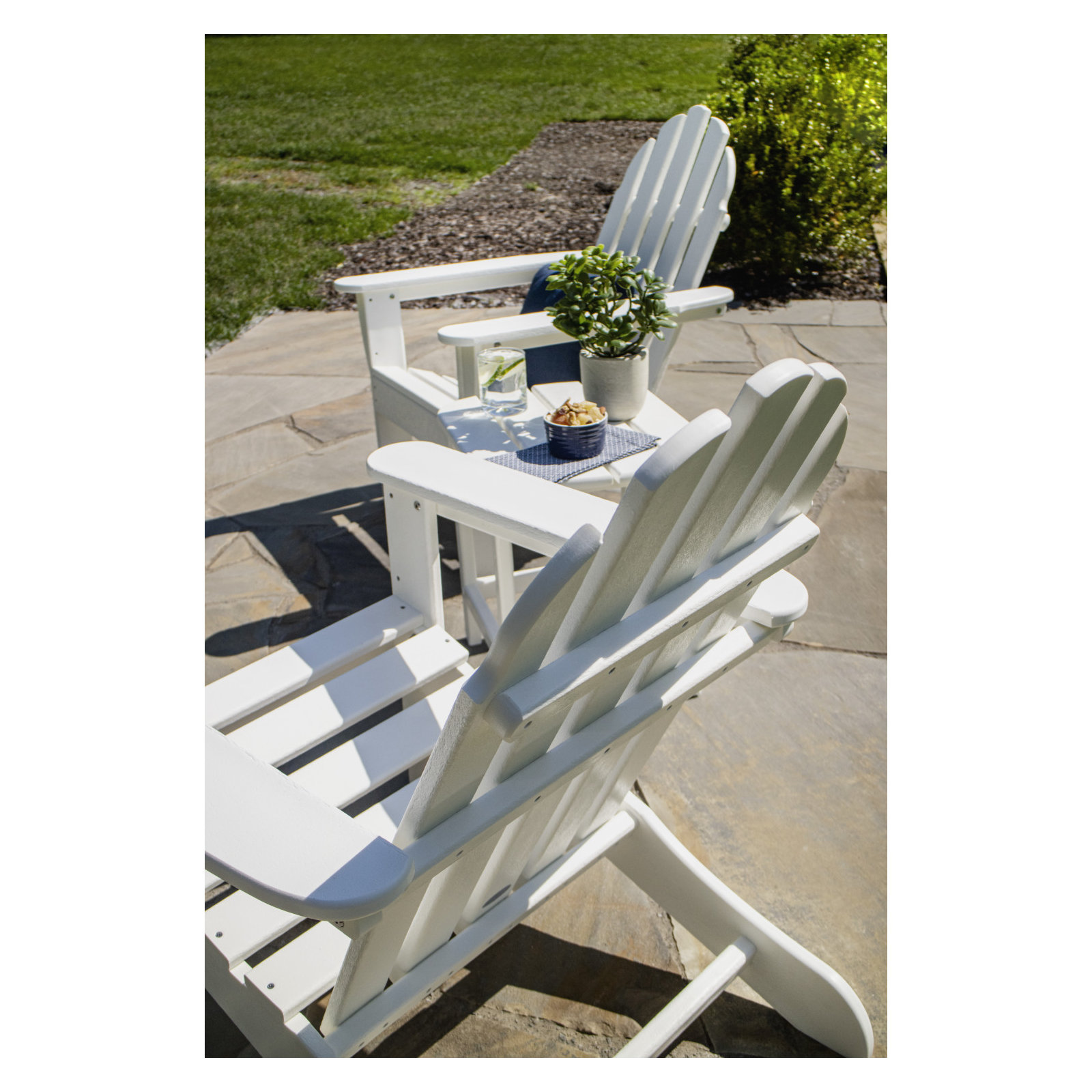 POLYWOOD Classic Adirondack 3 Piece Seating Group, White