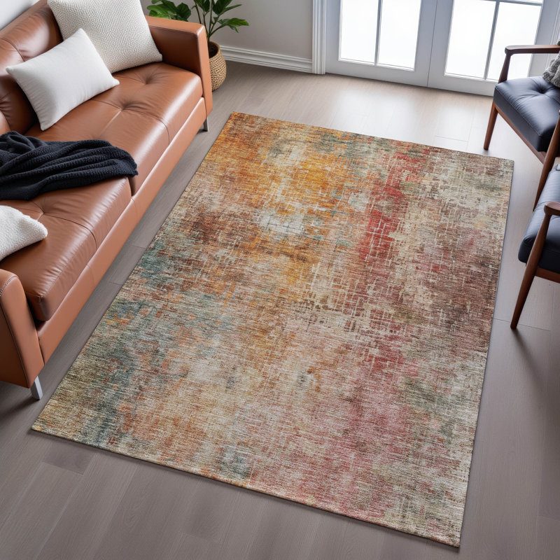 Premium Machine Washable Jessie AMF1213 Abstract Rug, Rectangle 10 pi x 14 pi