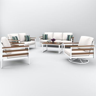 Townsend 7 Person Seating Group With Sunbrella Cushions by Birch Lane