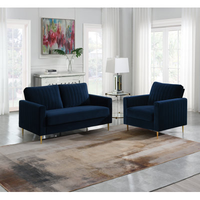 Manito 2 Piece Velvet Standard Living Room Set