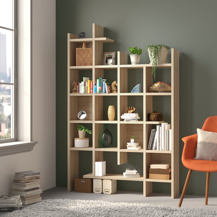 Wade Logan® Featherston Geometric Bookcase & Reviews | Wayfair