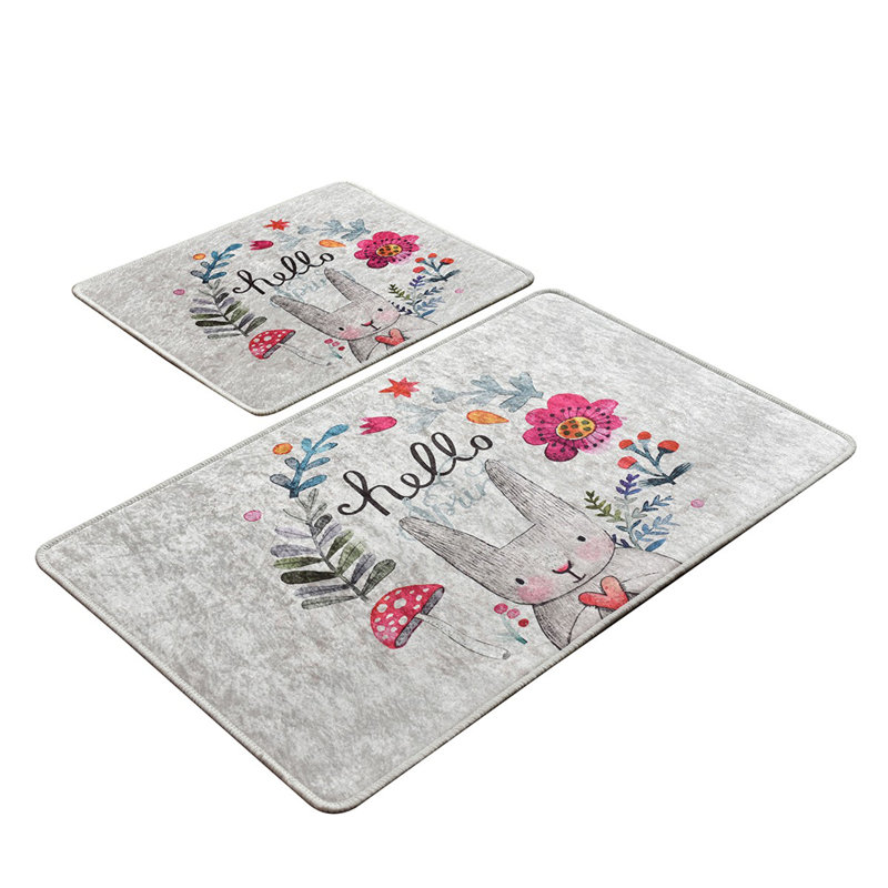 Ensemble de tapis de bain antibactérien (2 pièces), 100% polyester, 19,7 po x 23,6 po et 23,6 po x 39,4 po | Sous-tapis antidérapant, hauteur des poils: 0,4 po | Lavable à la machine, doux et durable, idéal pour la sécurité et le confort de la salle de bain