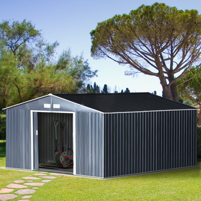 11 ft. W x 13 ft. D Metal Garden Shed