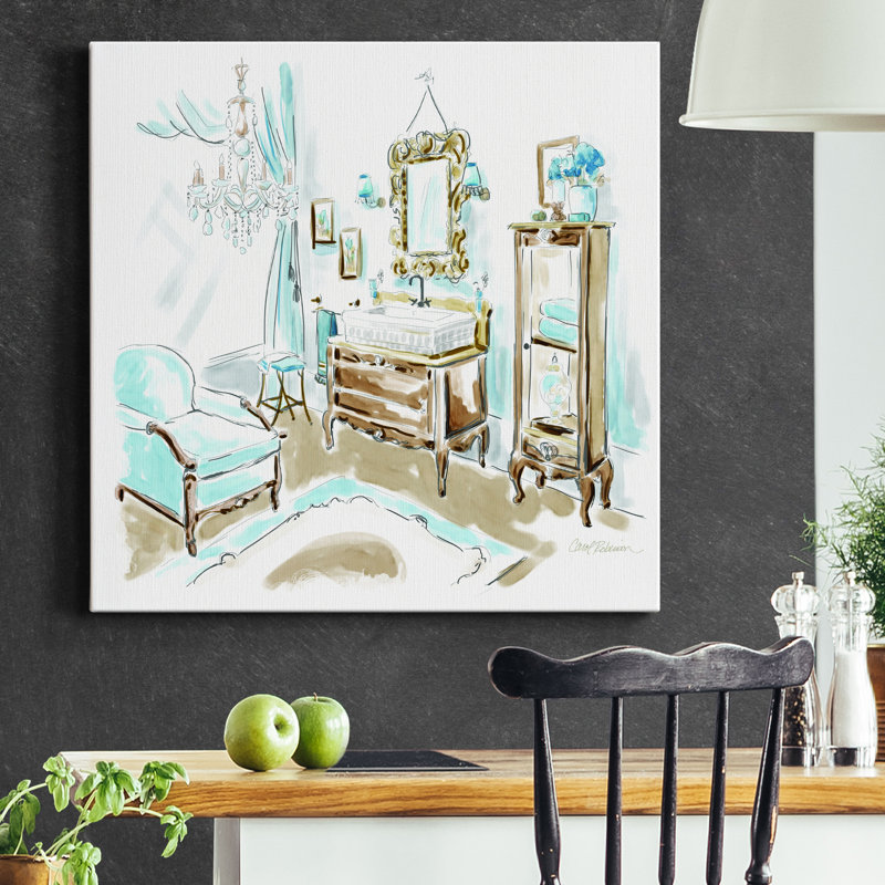 Toile tendue avec châssis bleu I-Premium Gallery - prêt à accrocher, H 32 po x l 32 po x P 1 po