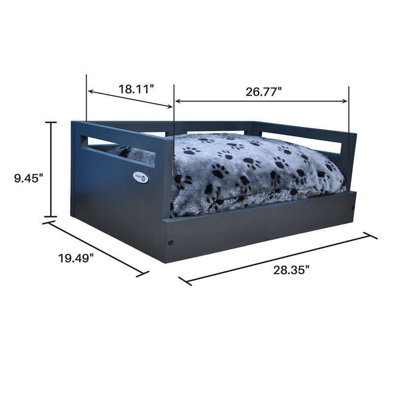 Hanke Animal Print Pet Bed, Medium (19.49" W x 28.35" D x 9.45" H), Charcoal Gray