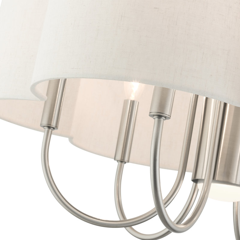 7 - Light Dimmable Geometric Chandelier, Brushed Nickel
