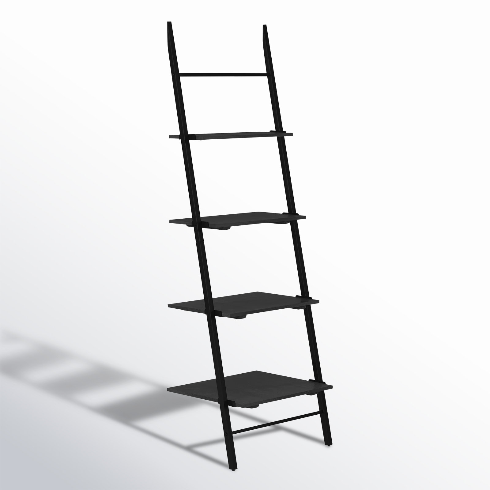 Innes Narrow Ladder Bookcase, Black, (4 Shelves) 74" H x 24" W x 18" D