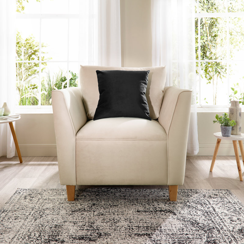 Audington Velvet Armchair, Cream
