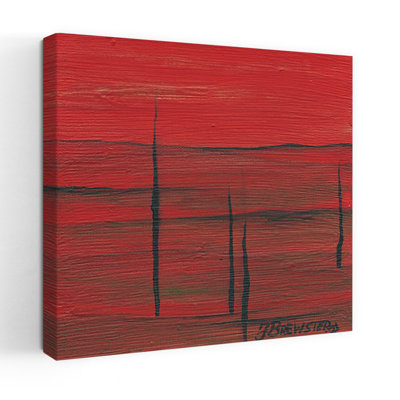 Abstract Red Landscape Abstract Dramatic Minimalist Landscape Sunset Wall Art Print