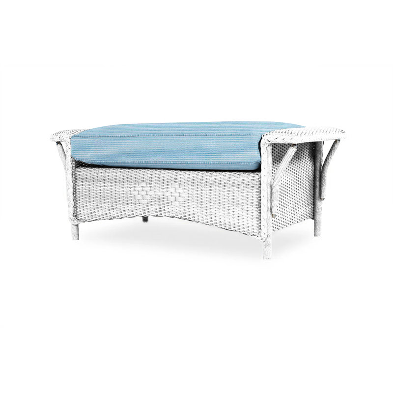 Nantucket Outdoor Ottoman, White, Beach Natural