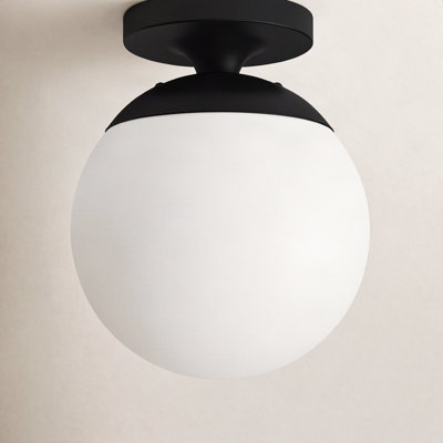 Meri Single Light Glass Semi Flush Mount