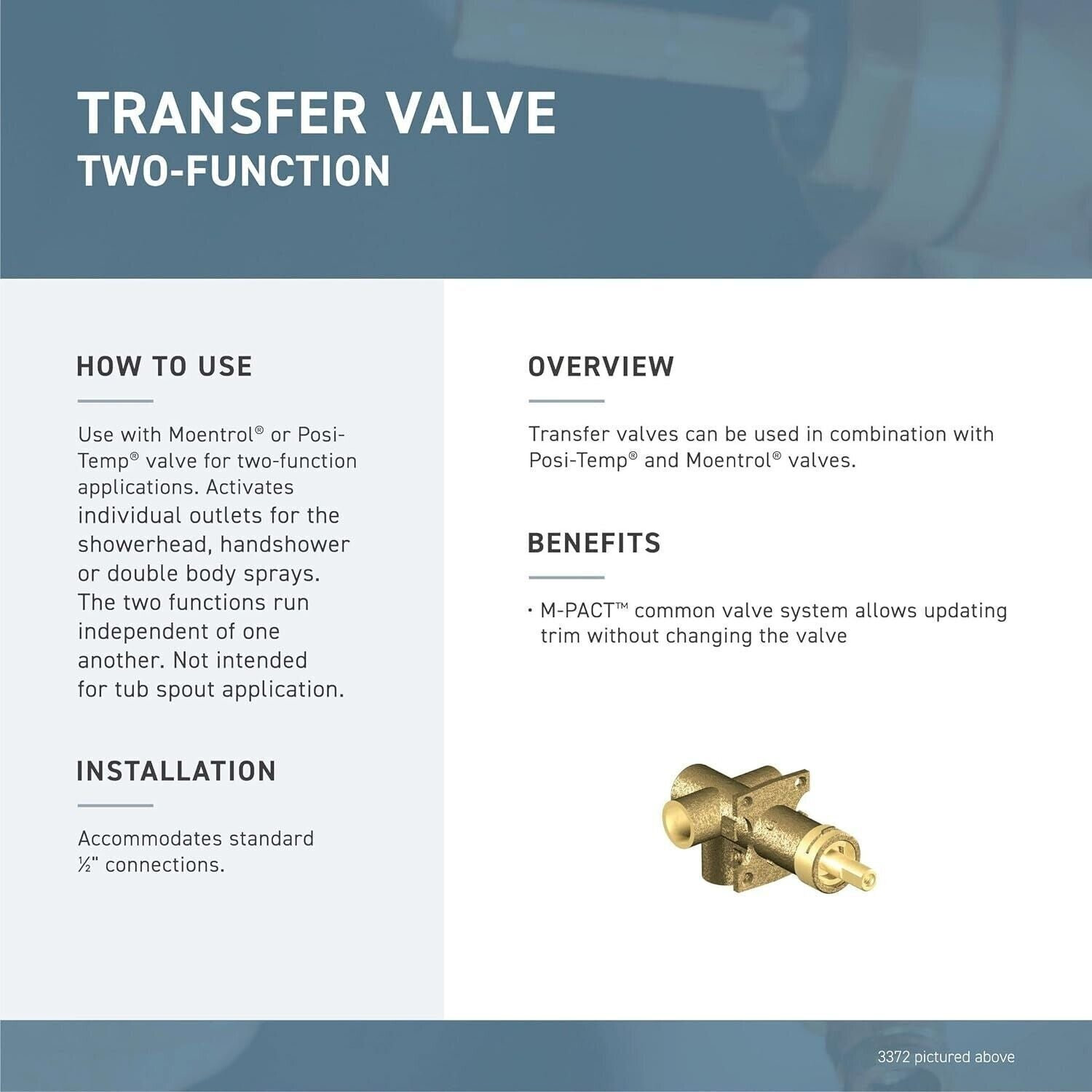 Align Diverter Transfer Valve Trim Kit, Matte Black