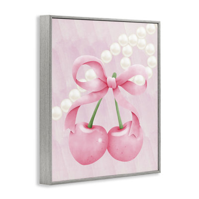 Giclée encadrée de cerises pastel avec perles, conception de Jesse Keith