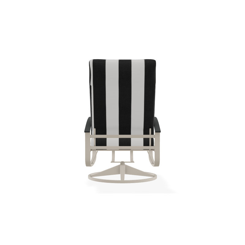 Belle Isle Outdoor Rocker Chair, Cabana Classic Black Stripe Sunbrella®, Classic Graphite P30, Gloss White