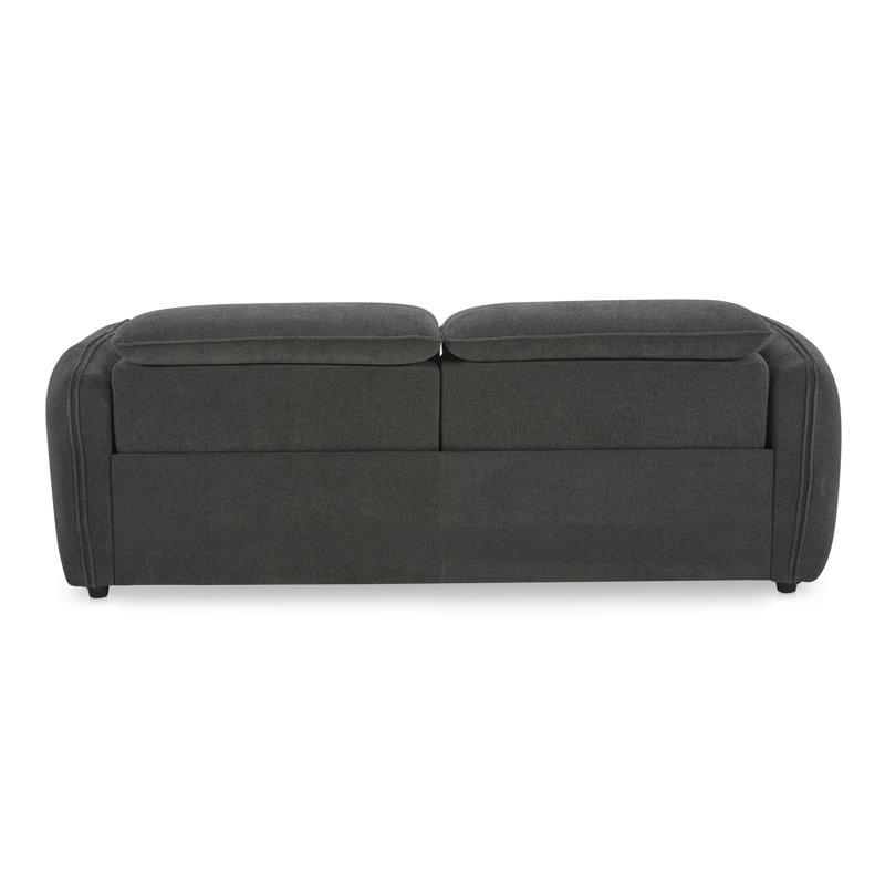Pompeo 86'' Upholstered Reclining Sofa, Elite Charcoal Gray Boucle