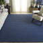 Tapis bleu marine en laine et en coton tissé à la main Amira-695240742