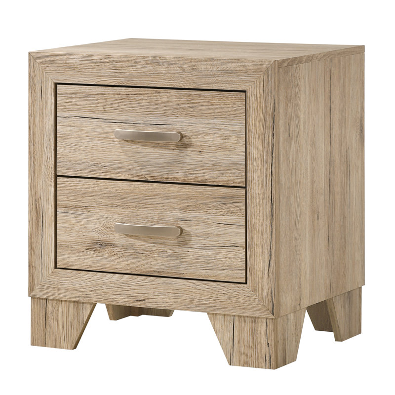Table de chevet 2 tiroirs Grider, Naturel