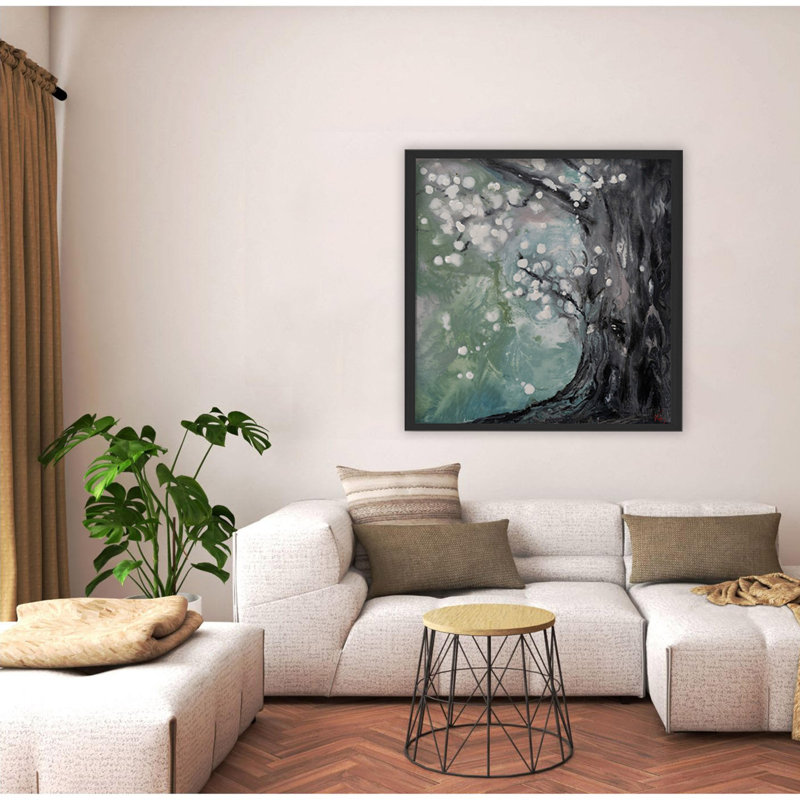 Nature Inspired "Luminous Roots" Canvas Wall Art By , Black Floater Framed Canvas, 20" H x 20" W