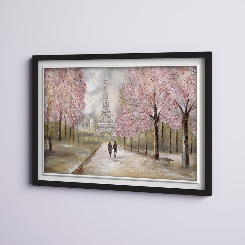 " Paris Stroll ", Black, 26" H x 36" W x 1.5" D