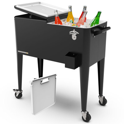 Glacière d'extérieur classique sur roulettes 80 pte pour patio Permasteel