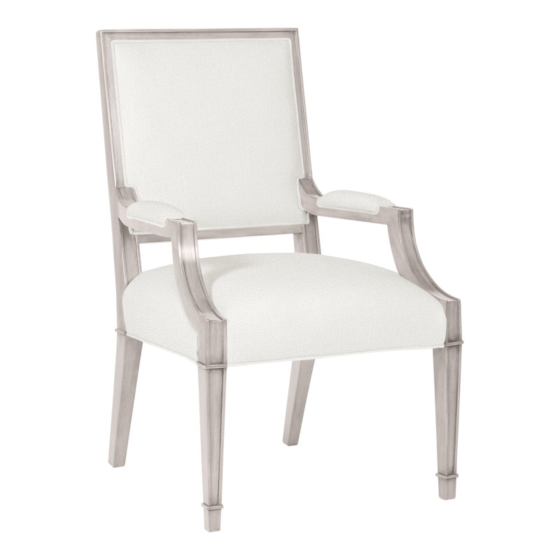 Leighton By Michael Weiss Upholstered Arm Chair, Dove Gray, Kempsey Sheepskin