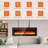 Electric Fireplace 60 Inch, Electric Fire Wall Mounted with 2 Heat Settings 900W/1800W, 12 Adjustable Flame Color, Recessed Fire Place, Remote Control & Touch Control, Includes Log and Crystal Set