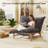 Oversized Chenille Lounge Chair, Modern Sofa-Style Bean Bag Chair, Charcoal-54089222