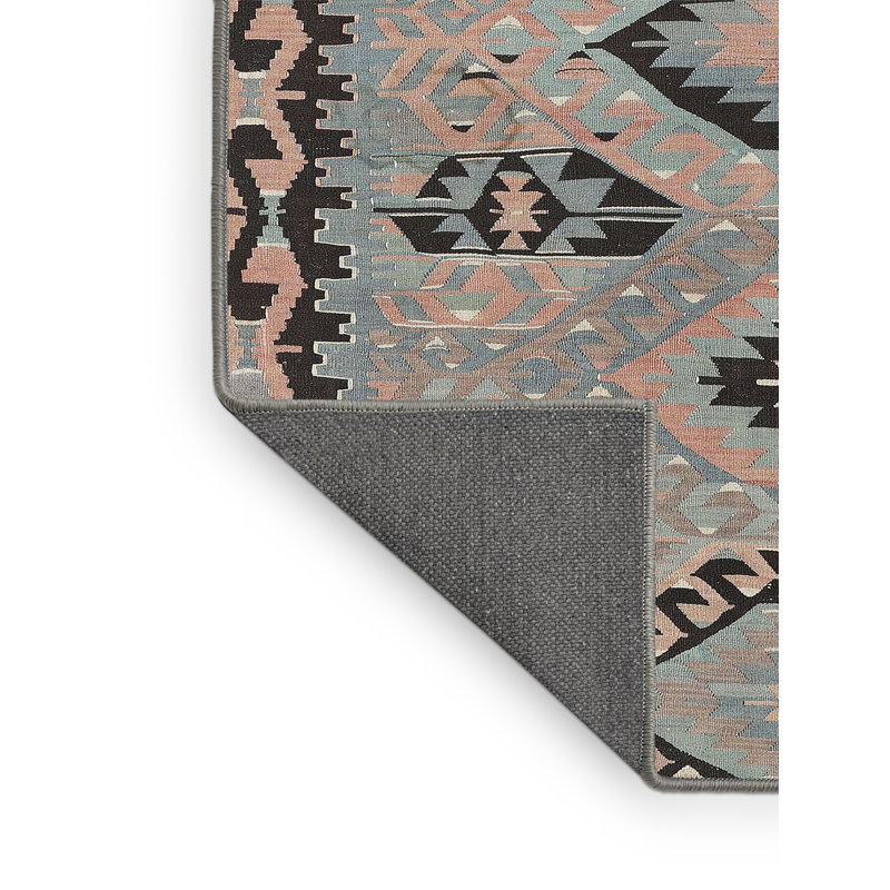 Tapis noir/bleu zone contemporaine, Rectangle 7 pi x 9 pi