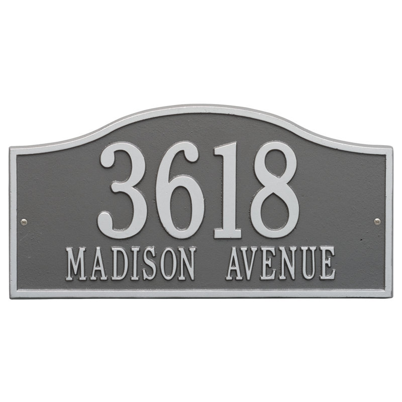 Rolling Hills 2-Line Wall Address Plaque, Antique Copper, Yes
