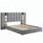 wide headboard Upholstered bed with reading lamp and USB port-1001742397