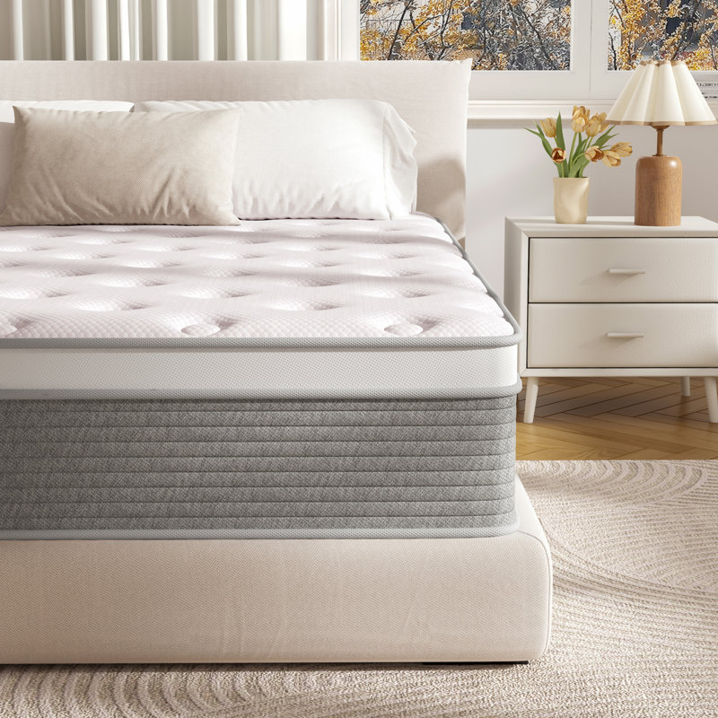 12'' Medium Pocket Spring Hybrid Memory King Mattress With Certipur-US Certified Foam,In A Box, King, 12"