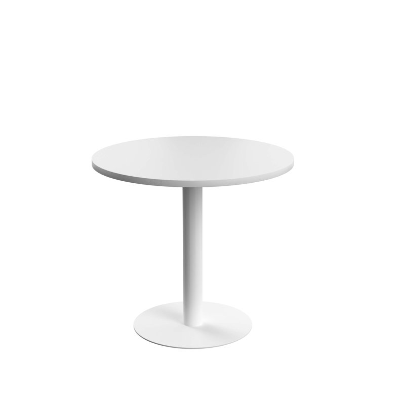 80cm Circle Conference Table, White
