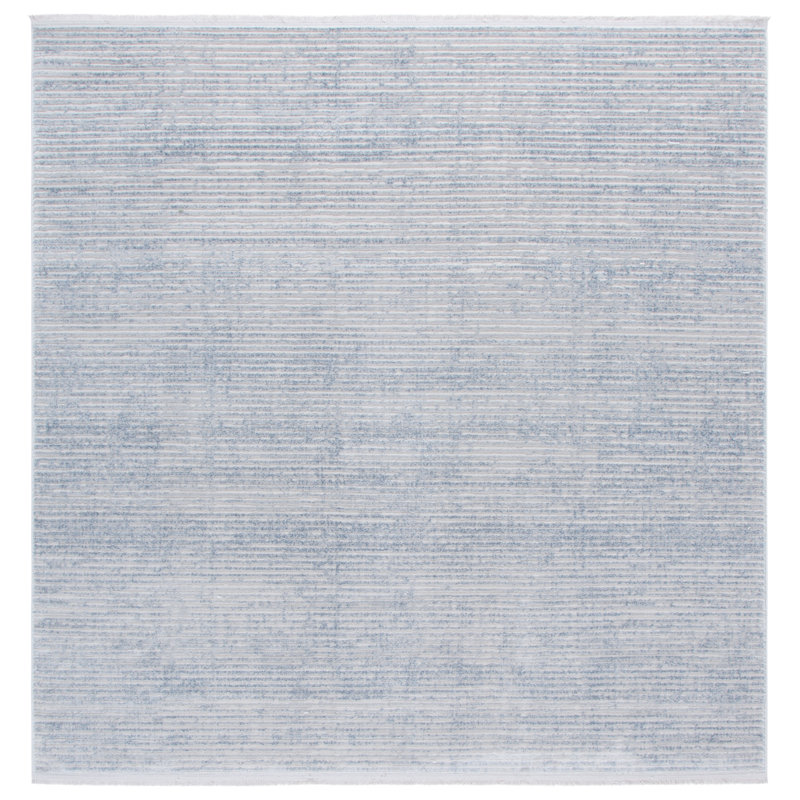 Tapis bleu / gris Risco 562, Carré 6 pi 7 po