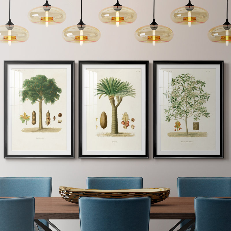 Arbre antique avec fruit - impression encadrée sur mesure de qualité supérieure matte - 3 pièces
