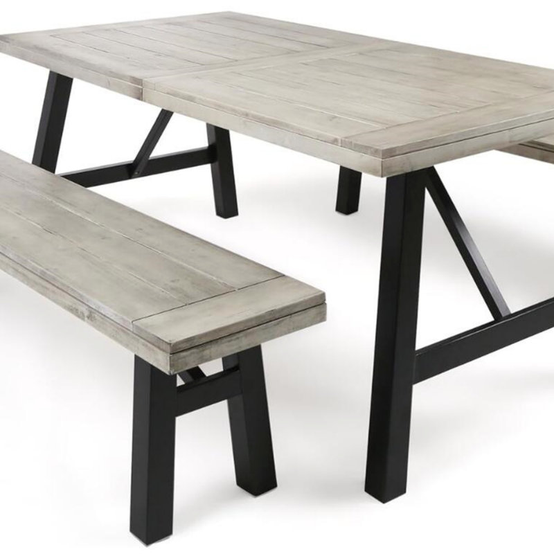 Ensemble de salle à manger Betini gris (3 pièces)