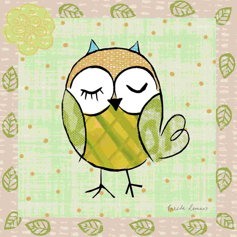 Whimsy Owls II, H 20 po x l 20 po