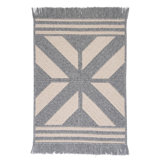 Tapis gris réversible en mélange de laine Drubin