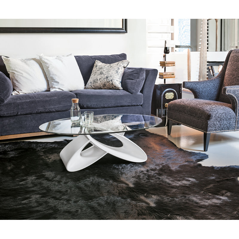 Mayra Abstract Coffee Table, White