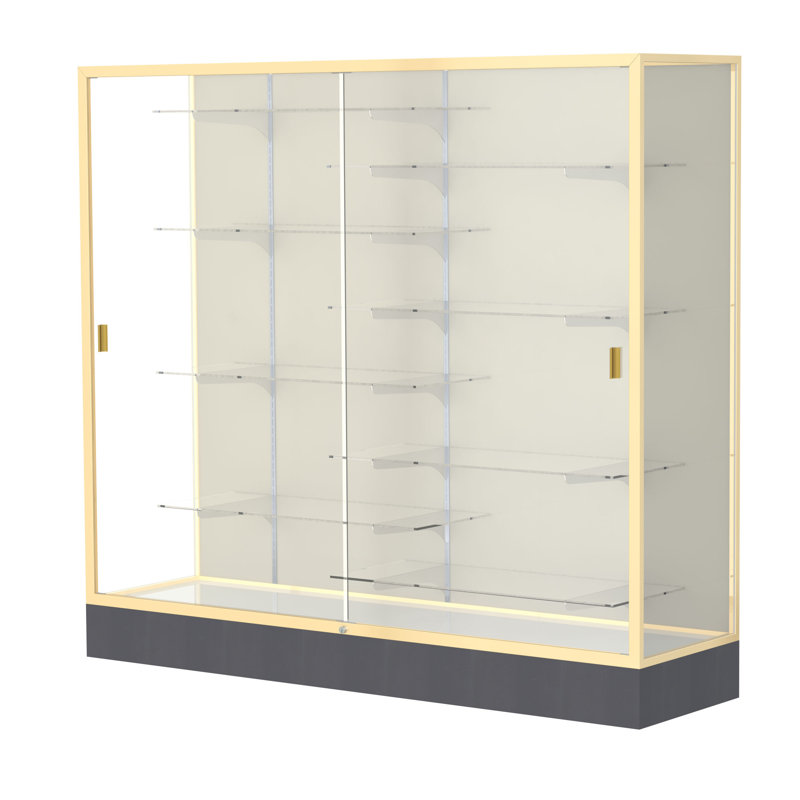 Colossus Series 66'' H Metal Trophy Display Case, Plaque Fabric, 66" H x 72" W x 20" D, Gold