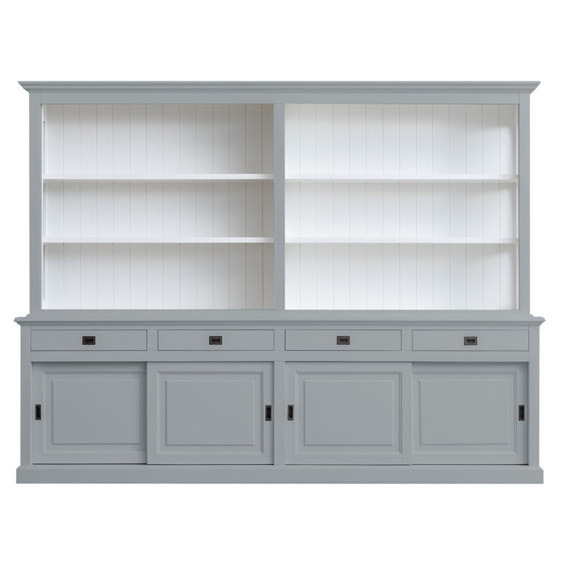 Bush 300 cm W Display Cabinet, Light Silver