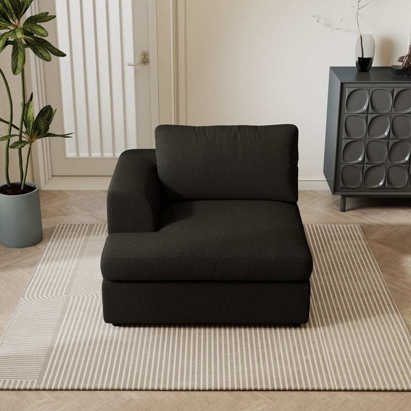Fauteuil d'appoint modulaire Akshata, Noir