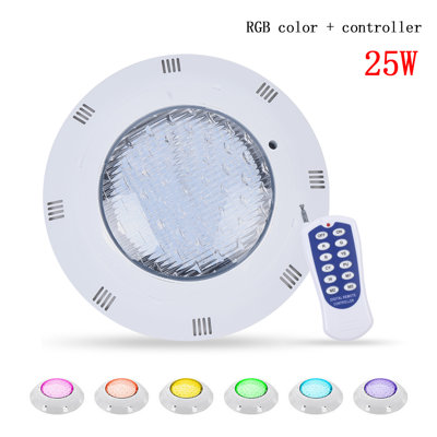 Lampe de piscine 25W à DEL avec éclairage sous-marin et spa RVB avec télécommande étanche 12V